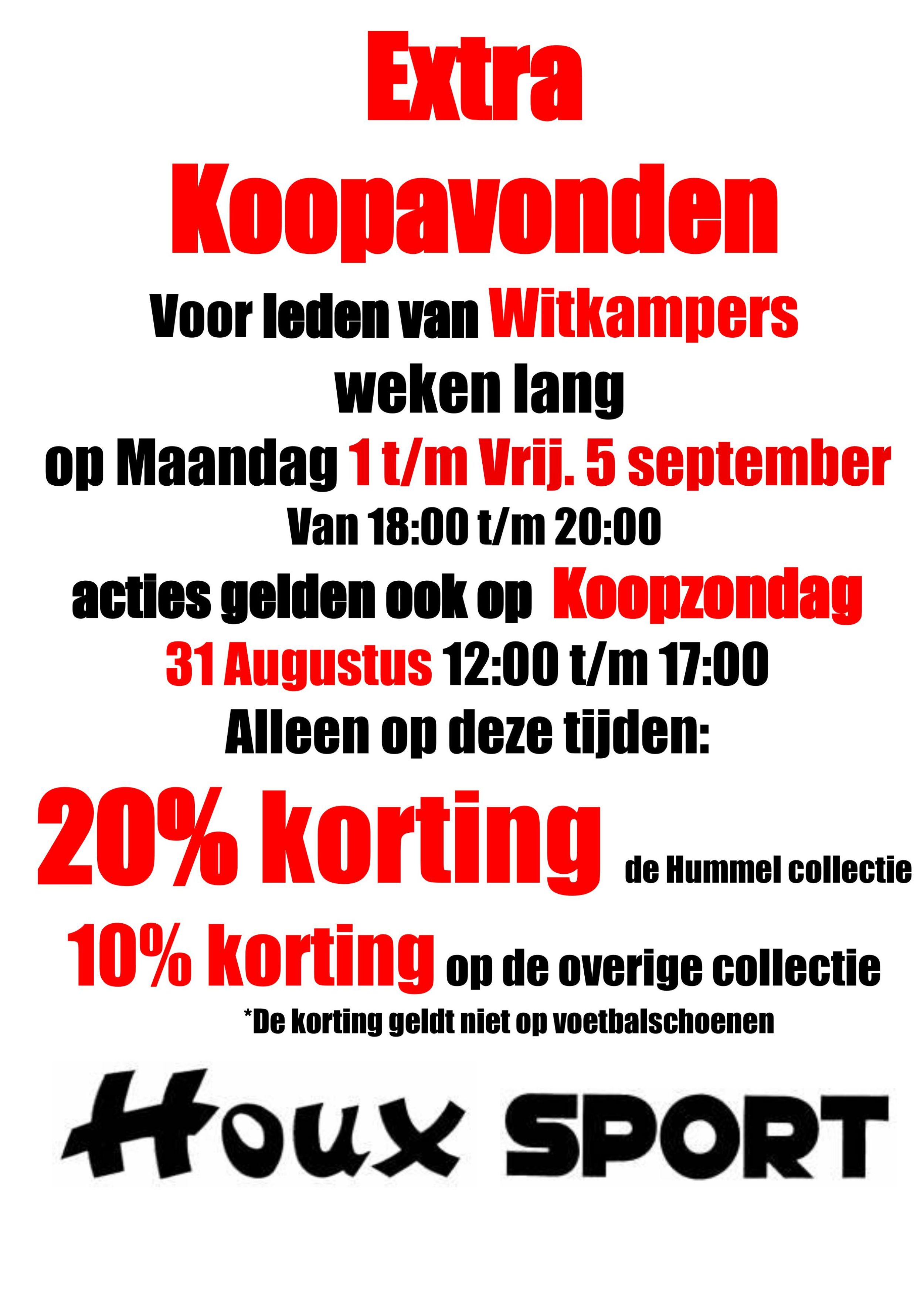 Extra koopavonden Houx SPORT